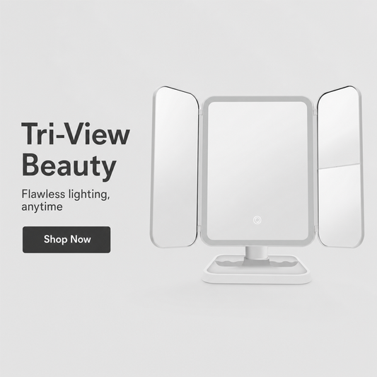 Tri-View LED Makeup Mirror