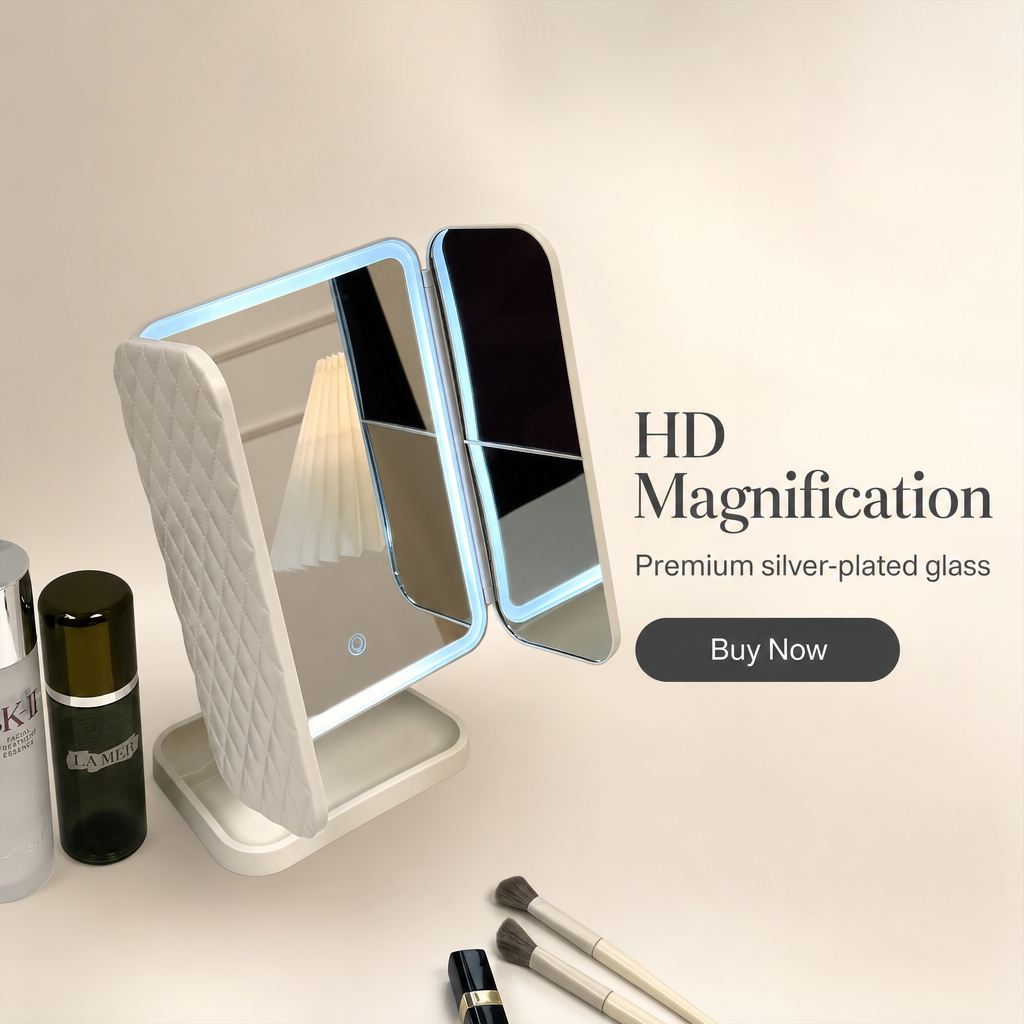 Tri-View LED Makeup Mirror