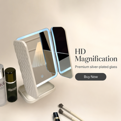 Tri-View LED Makeup Mirror
